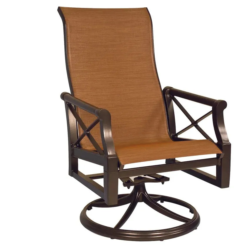 Andover Sling High Back Swivel Rocking Dining Arm Chair