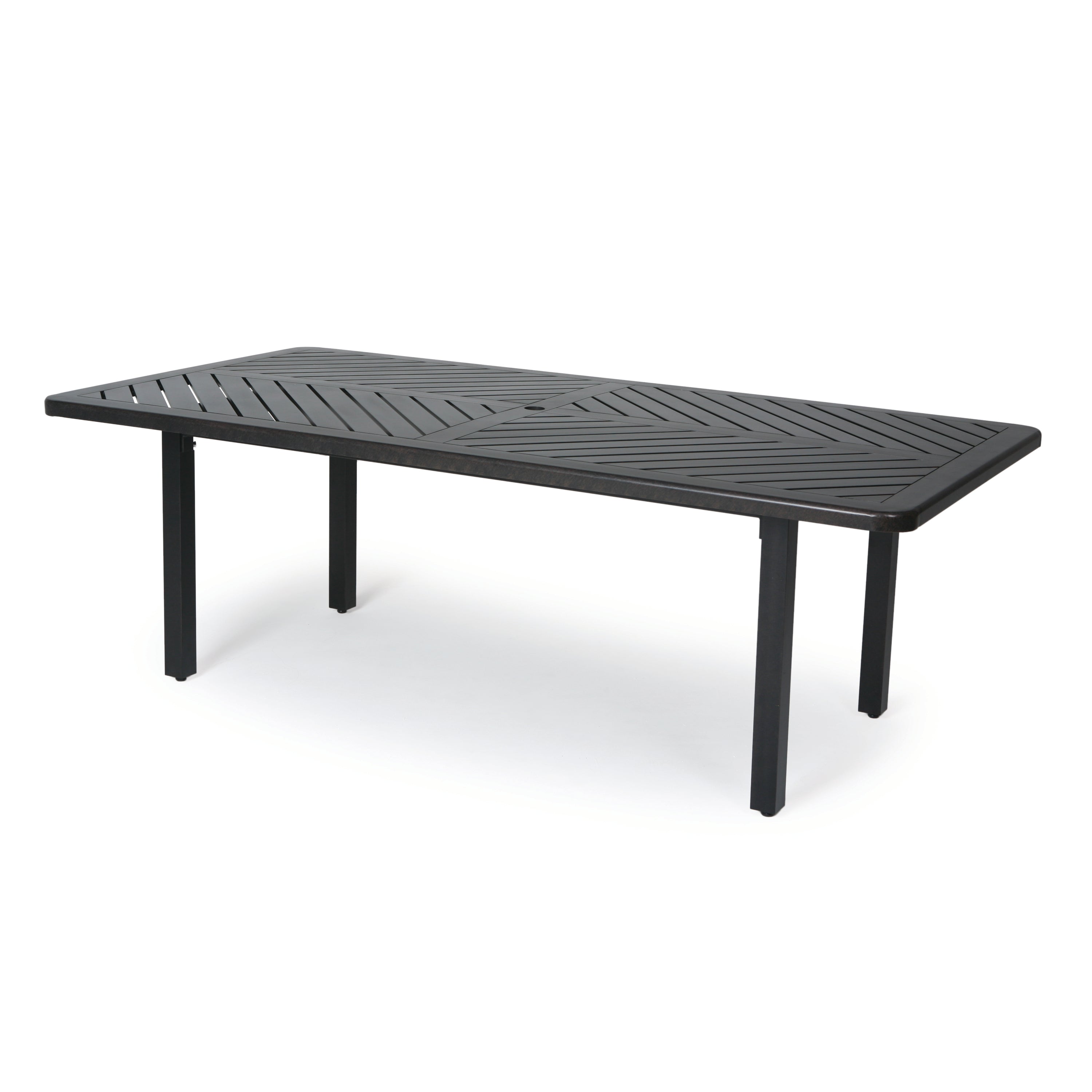 Trinidad Rectangular Umbrella Dining Table (F-Slat Top)