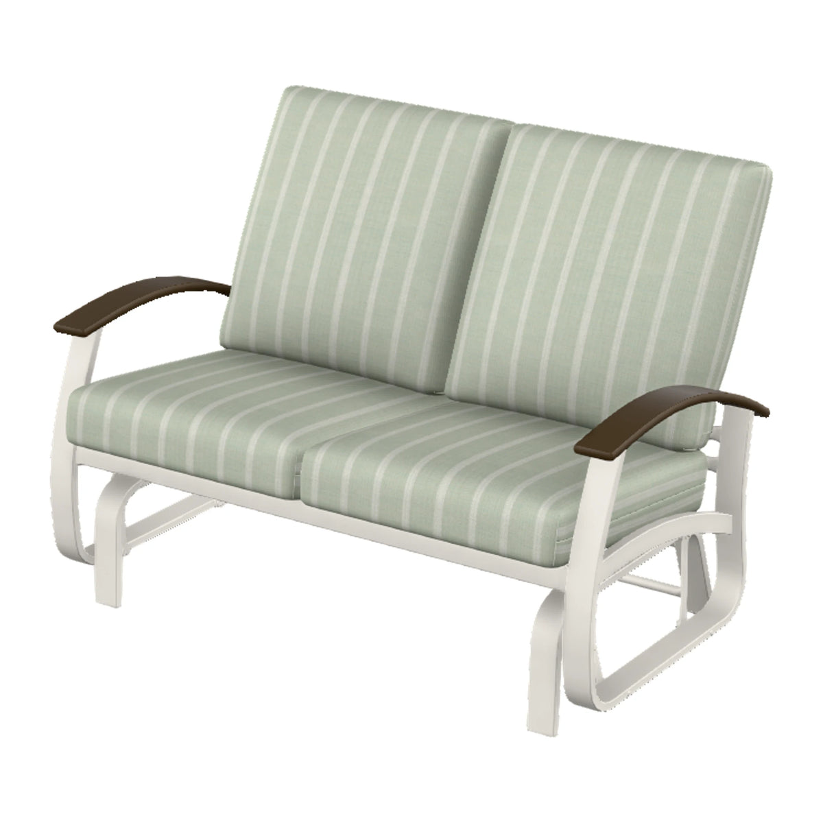 Belle Isle Cushion Loveseat Glider — Snow PC / Kona Accents