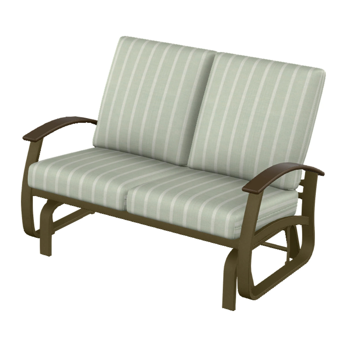 Belle Isle Cushion Loveseat Glider — Beachwood PC / Kona Accents