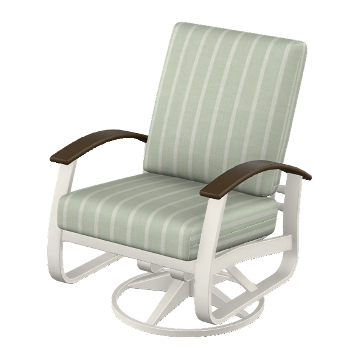 Belle Isle Cushion Swivel Rocker — Snow PC / Kona Accents