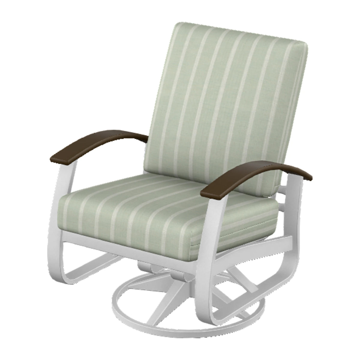 Belle Isle Cushion Swivel Rocker — White Txt PC / Kona Accents