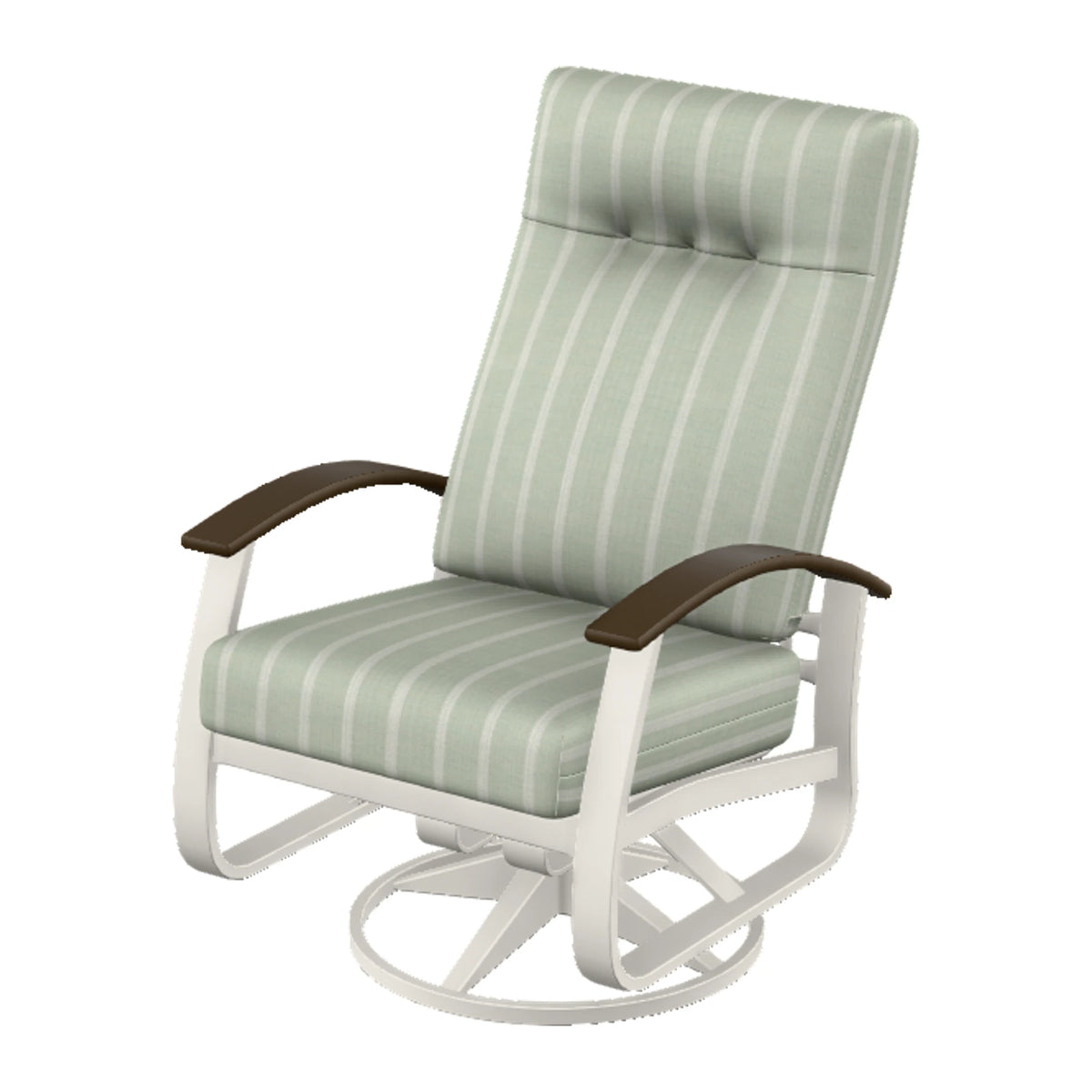 Belle Isle Cushion Supreme Height Swivel Rocker — Snow PC / Kona Accents