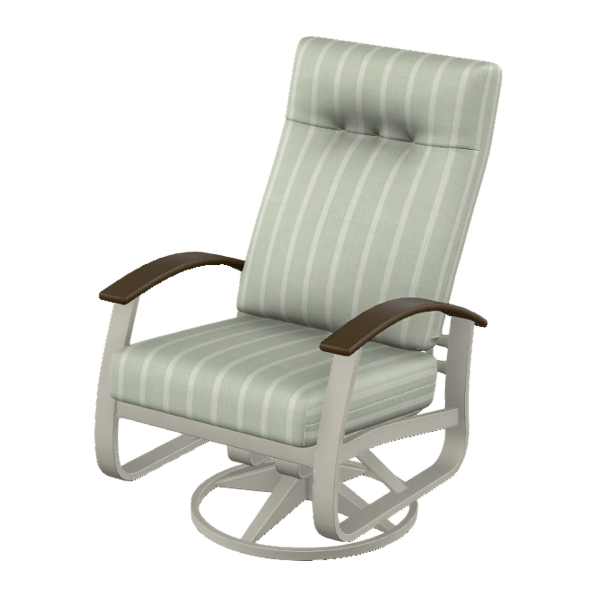 Belle Isle Cushion Supreme Height Swivel Rocker — Warm Grey PC / Kona Accents
