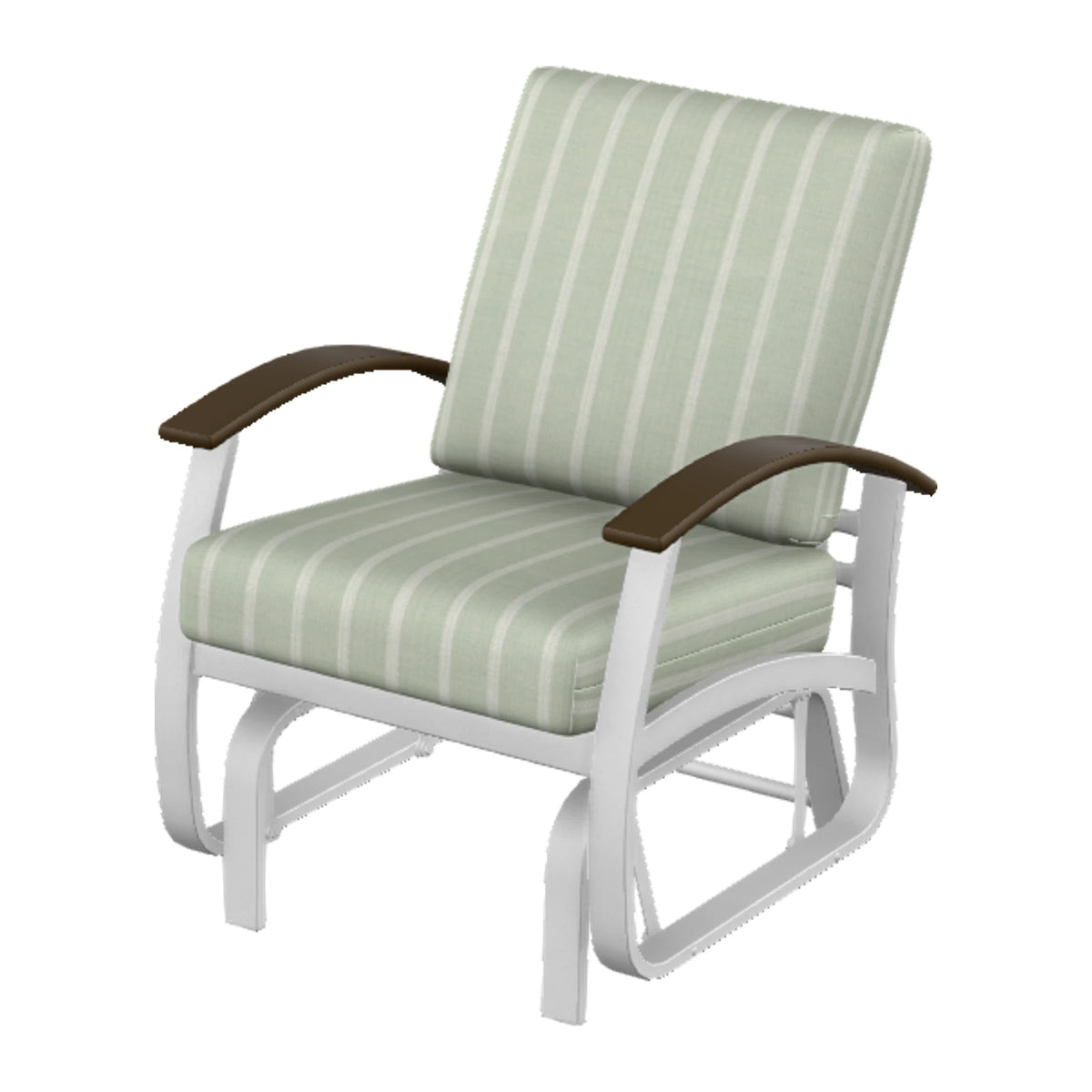 Belle Isle Cushion Single-Seat Glider — White Txt PC / Kona Accents