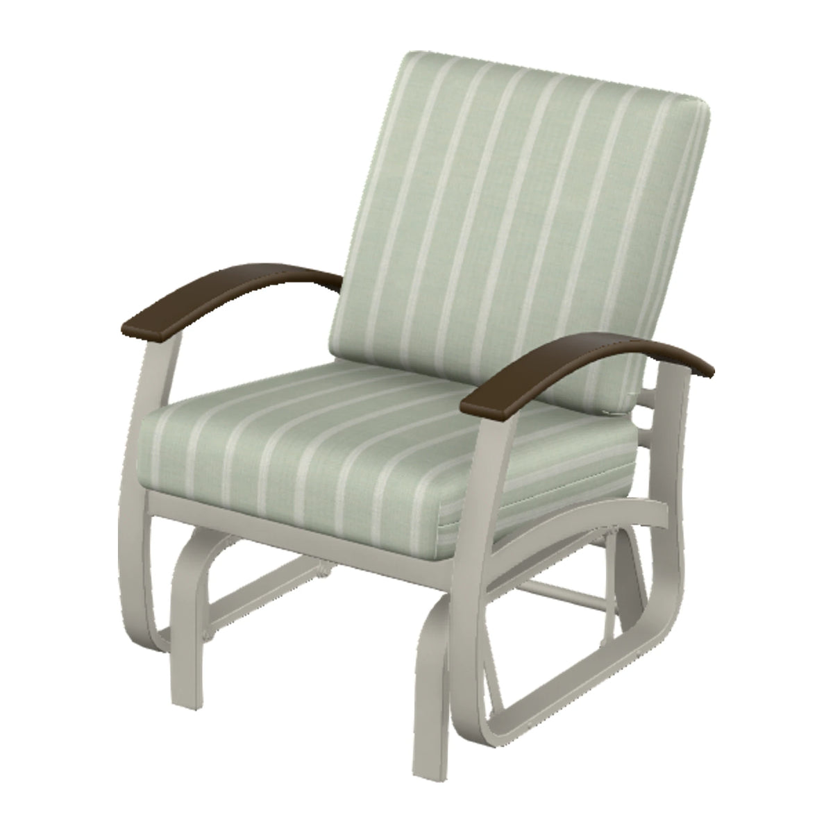 Belle Isle Cushion Single-Seat Glider — Warm Grey PC / Kona Accents