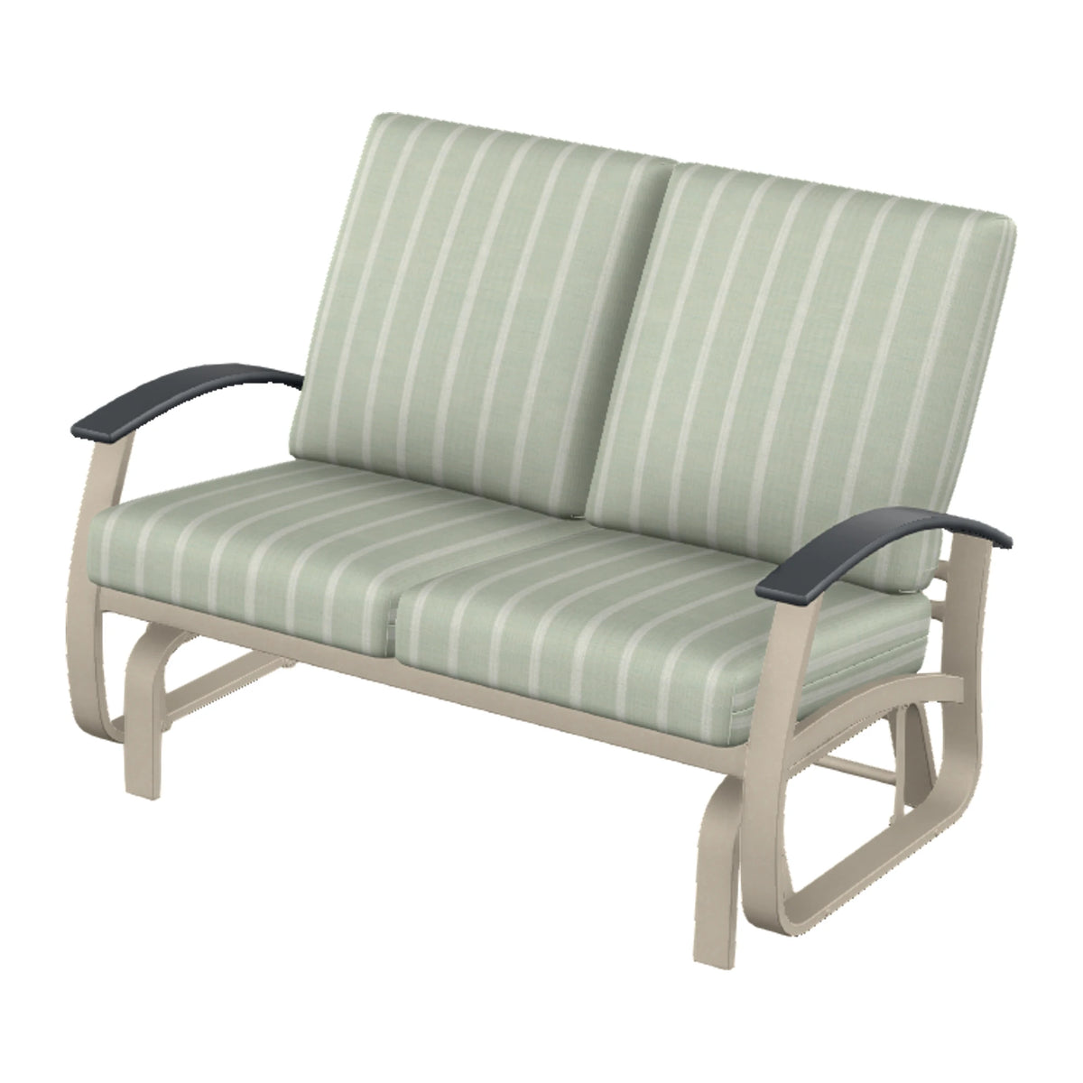 Belle Isle Cushion Loveseat Glider — Desert Sand PC / Graphite Accents