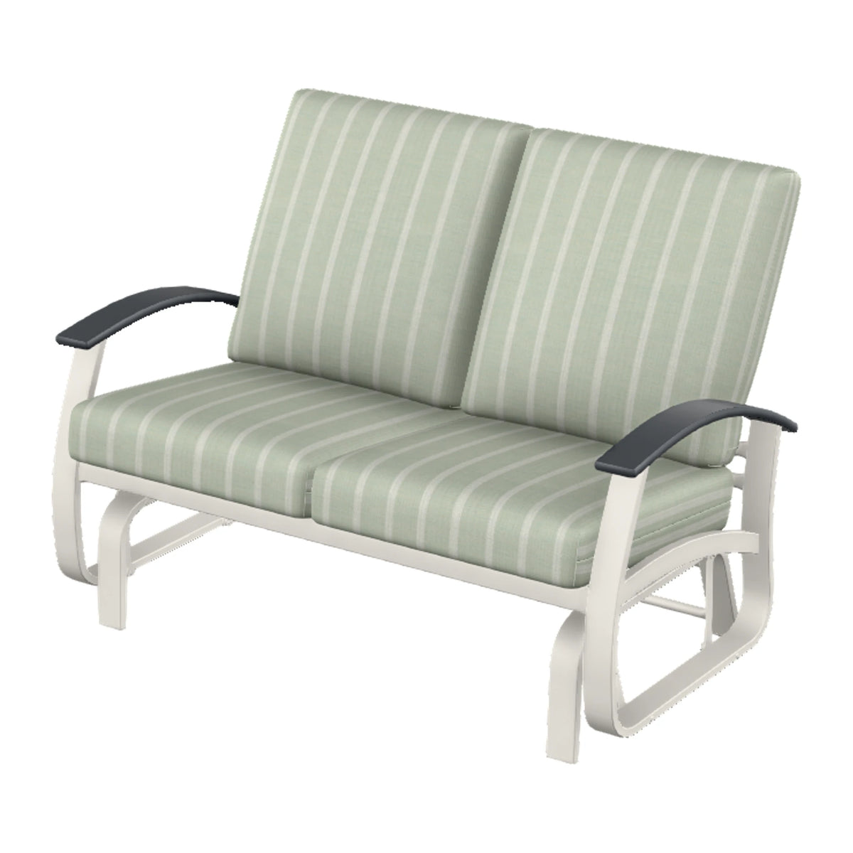 Belle Isle Cushion Loveseat Glider — Snow PC / Graphite Accents