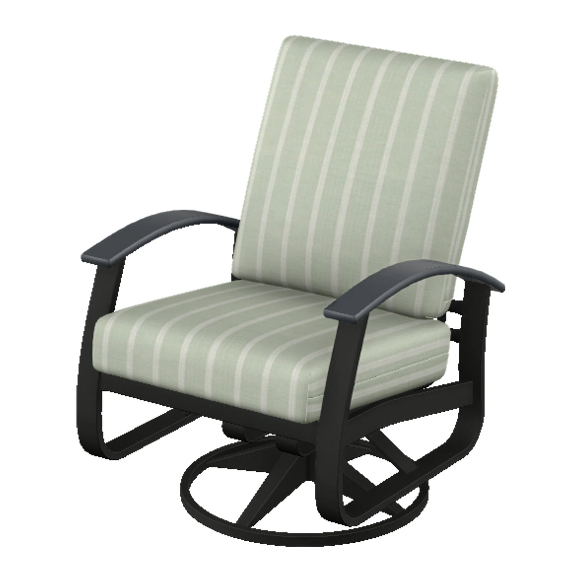 Belle Isle Cushion Swivel Rocker — Black PC / Graphite Accents