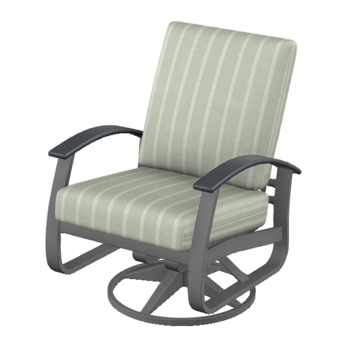 Belle Isle Cushion Swivel Rocker — Graphite Txt PC / Graphite Accents