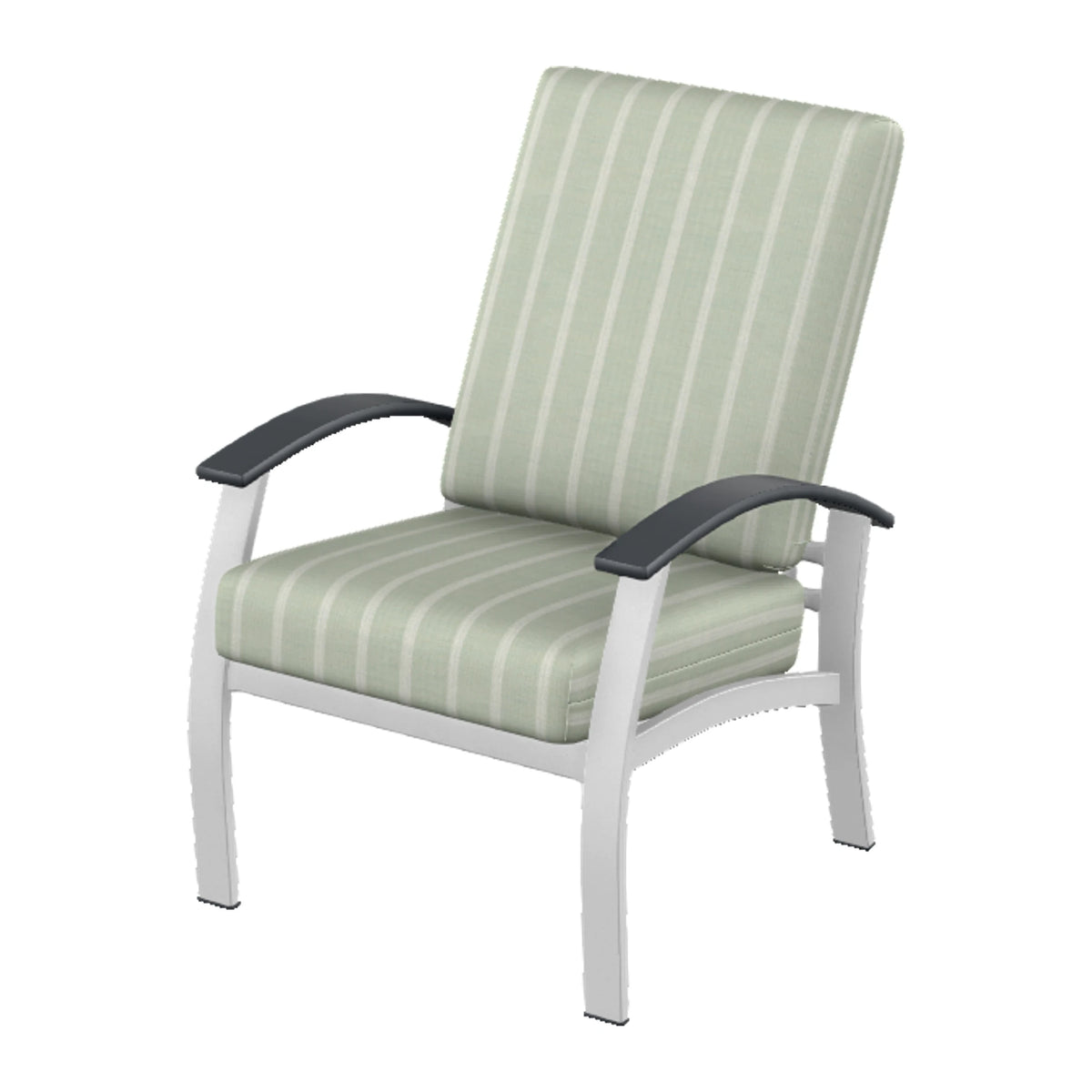 Belle Isle Cushion Armchair — White Txt PC / Graphite Accents