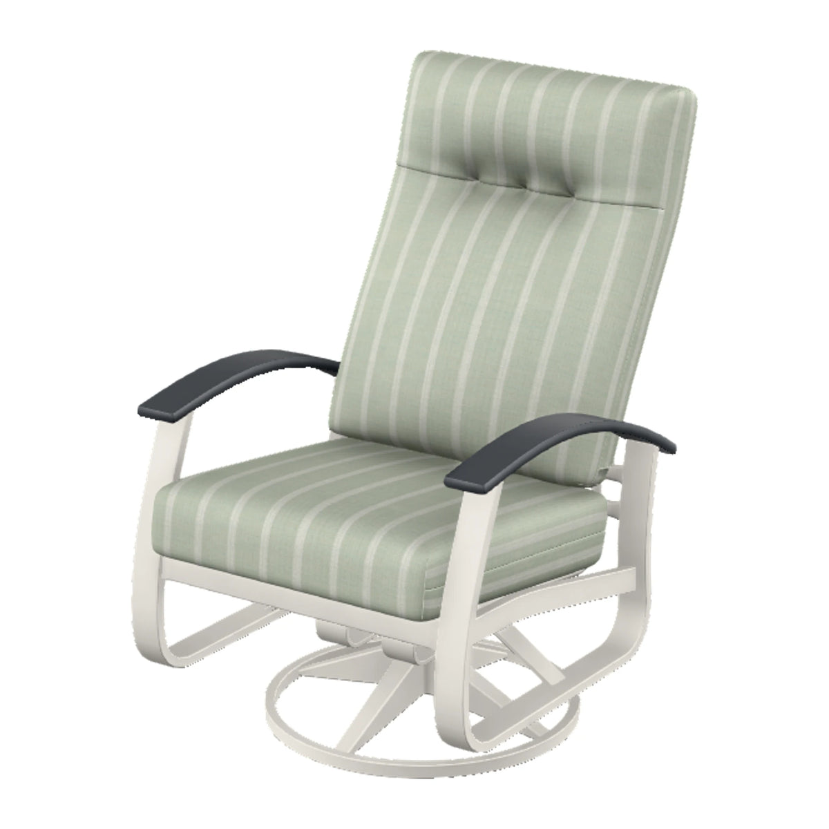 Belle Isle Cushion Supreme Height Swivel Rocker — Snow PC / Graphite Accents