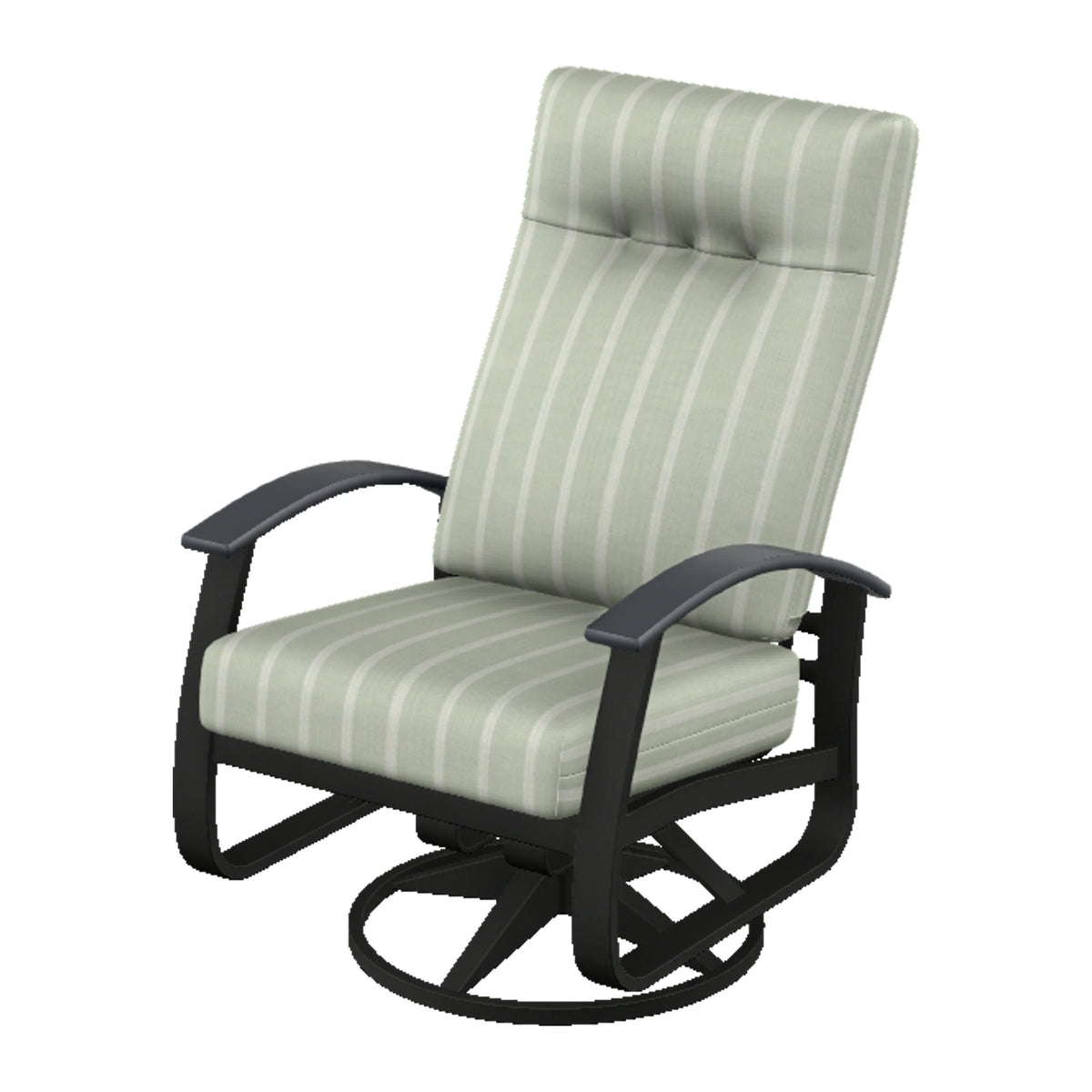 Belle Isle Cushion Supreme Height Swivel Rocker — Black PC / Graphite Accents