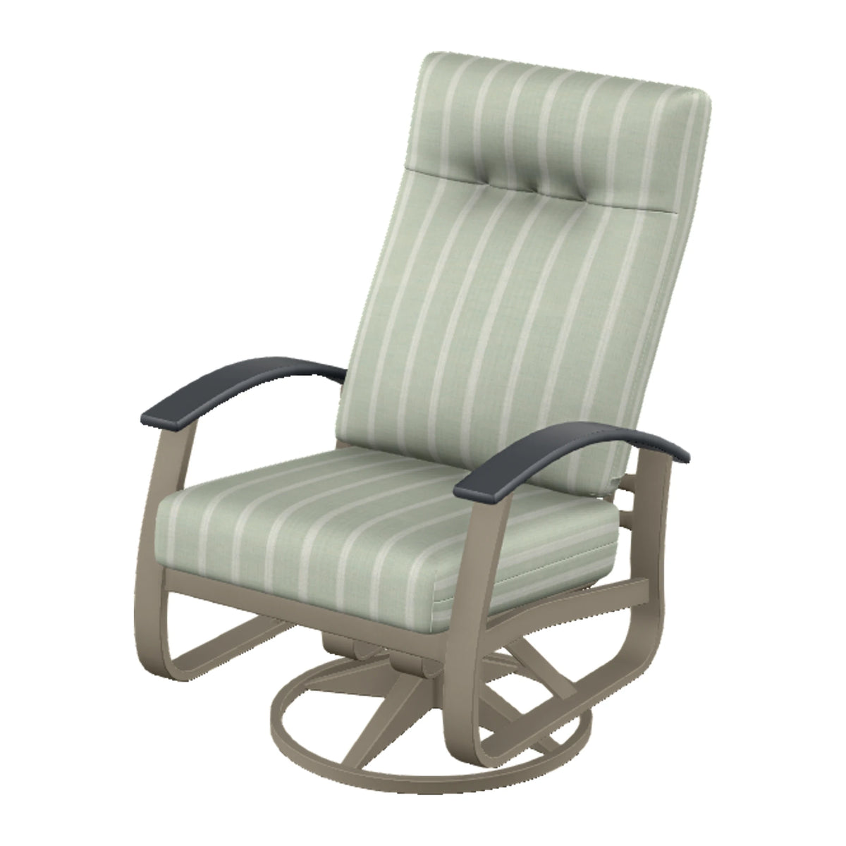 Belle Isle Cushion Supreme Height Swivel Rocker — Storm PC / Graphite Accents