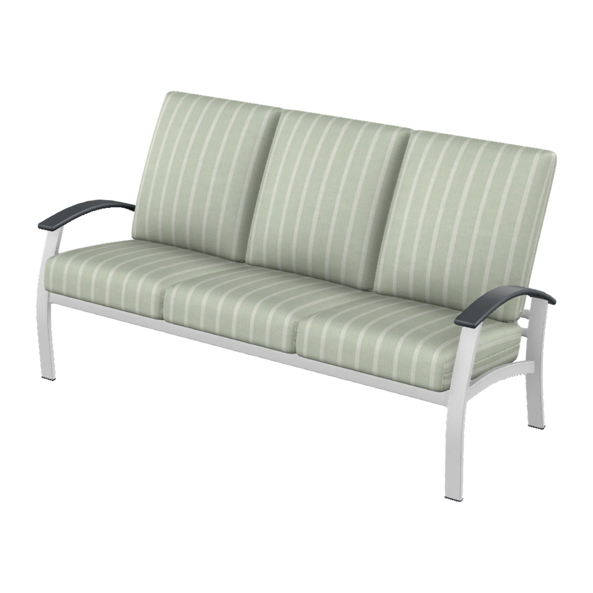 Belle Isle Cushion Sofa — White Txt PC / Graphite Accents
