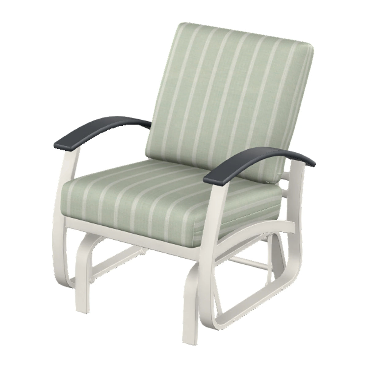 Belle Isle Cushion Single-Seat Glider — Snow PC / Graphite Accents