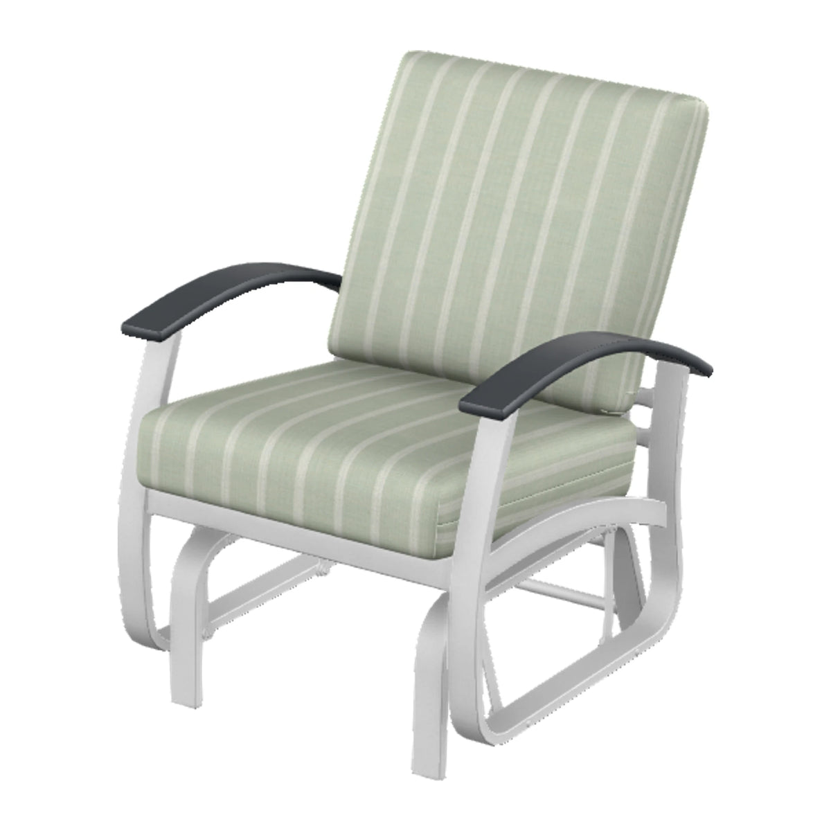 Belle Isle Cushion Single-Seat Glider — White Txt PC / Graphite Accents