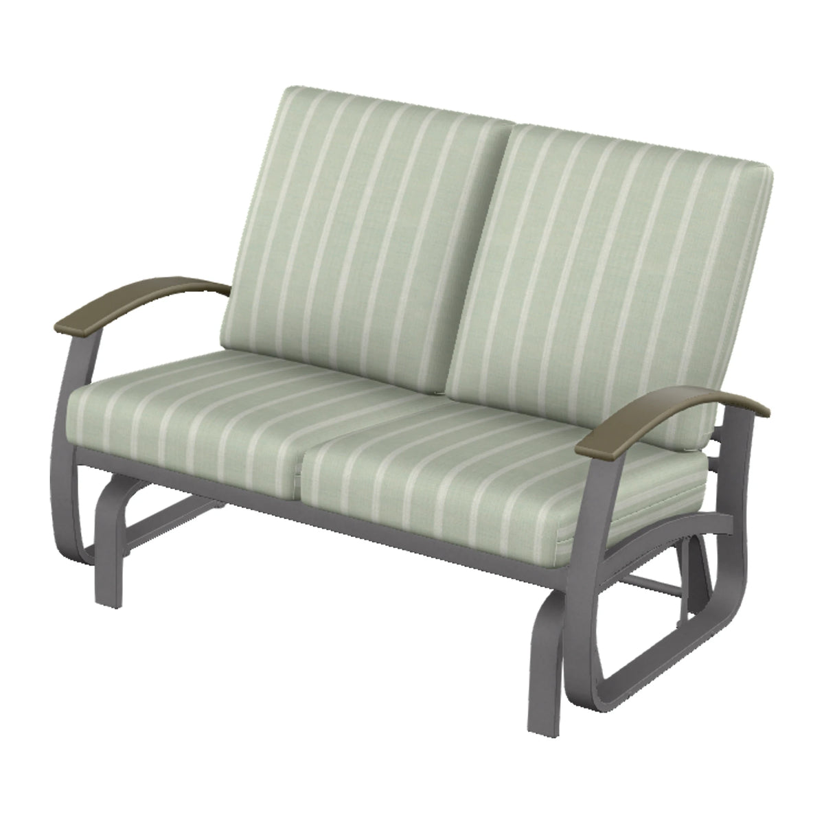 Belle Isle Cushion Loveseat Glider — Graphite Txt PC / Beachwood Accents