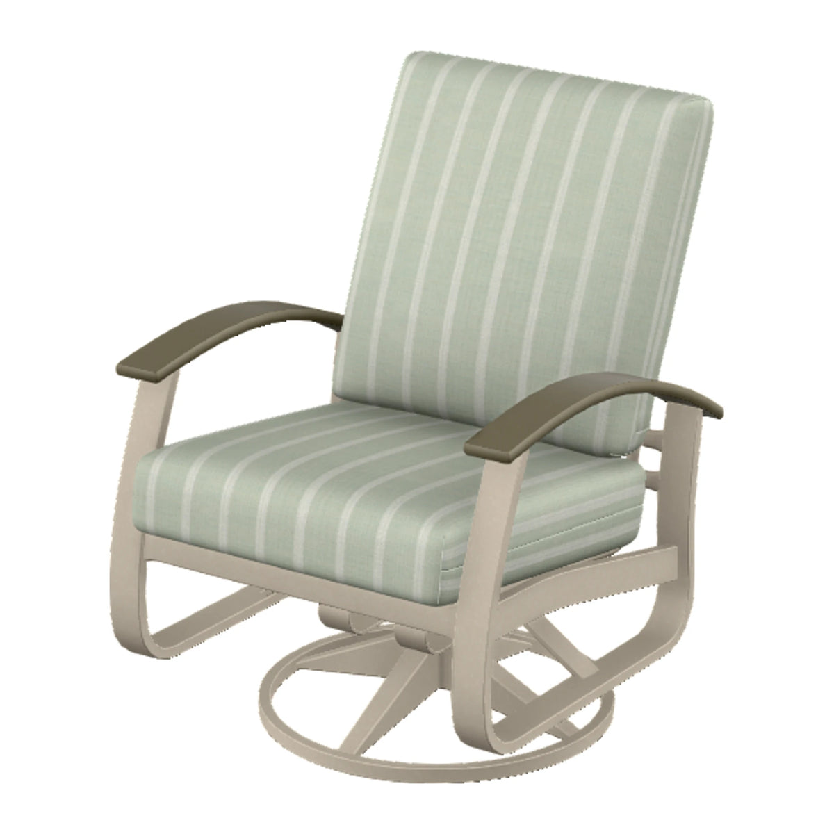 Belle Isle Cushion Swivel Rocker — Desert Sand PC / Beachwood Accents