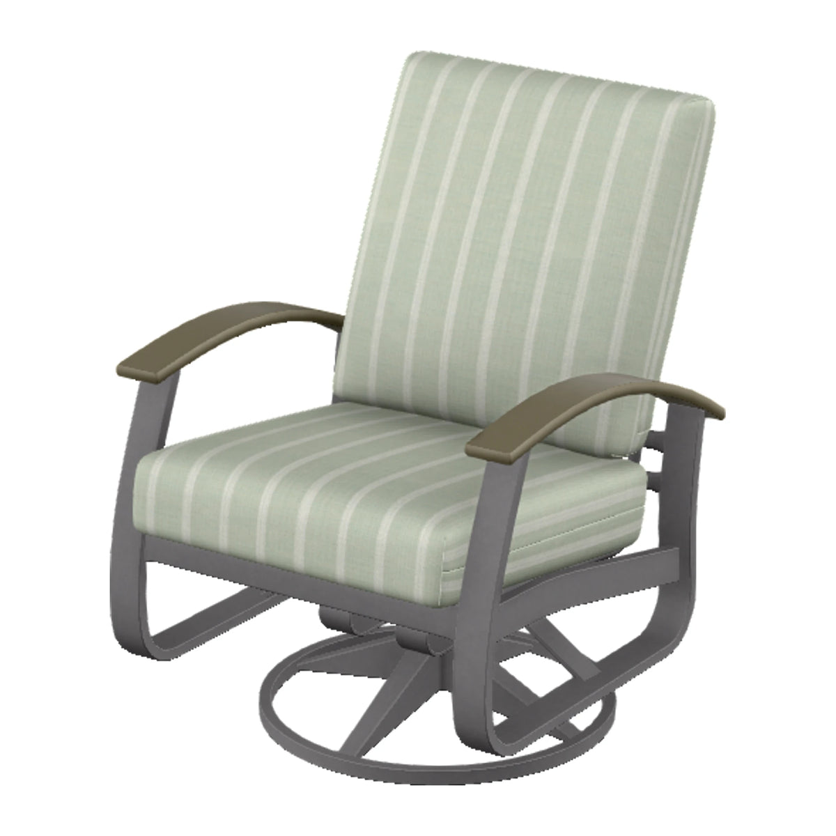Belle Isle Cushion Swivel Rocker — Graphite Txt PC / Beachwood Accents