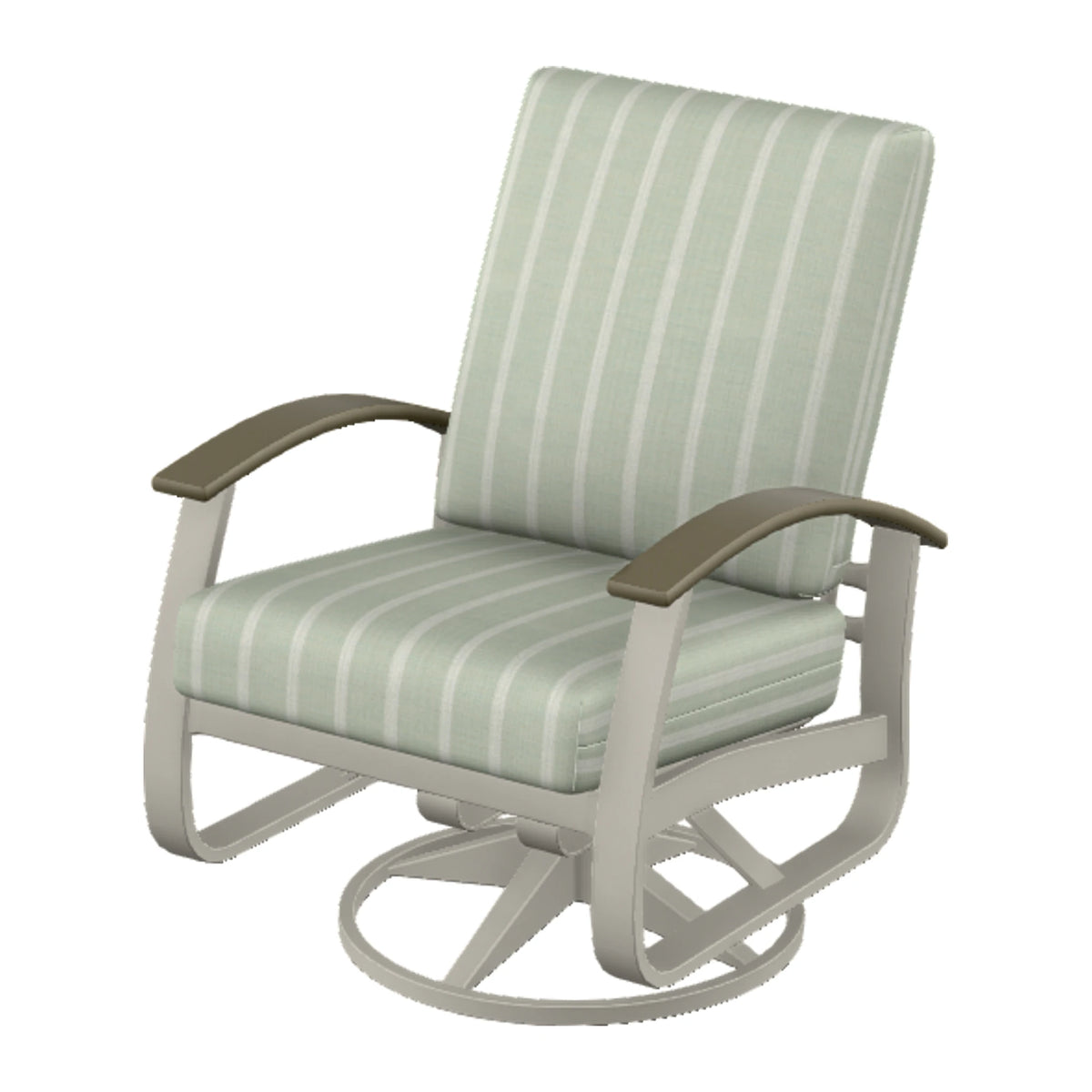 Belle Isle Cushion Swivel Rocker — Warm Grey PC / Beachwood Accents