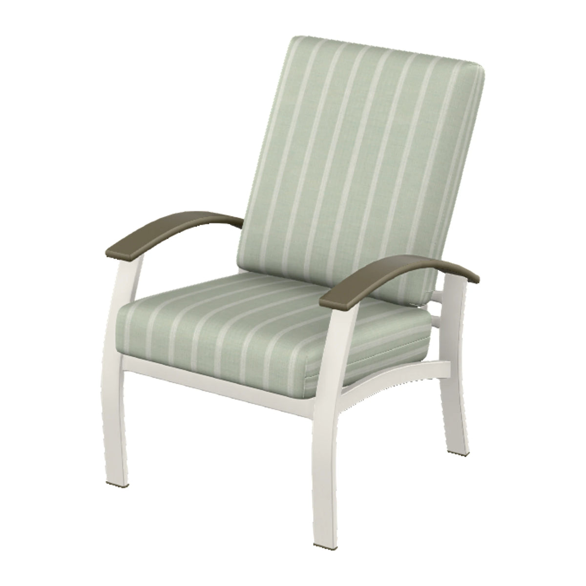 Belle Isle Cushion Armchair — Snow PC / Beachwood Accents