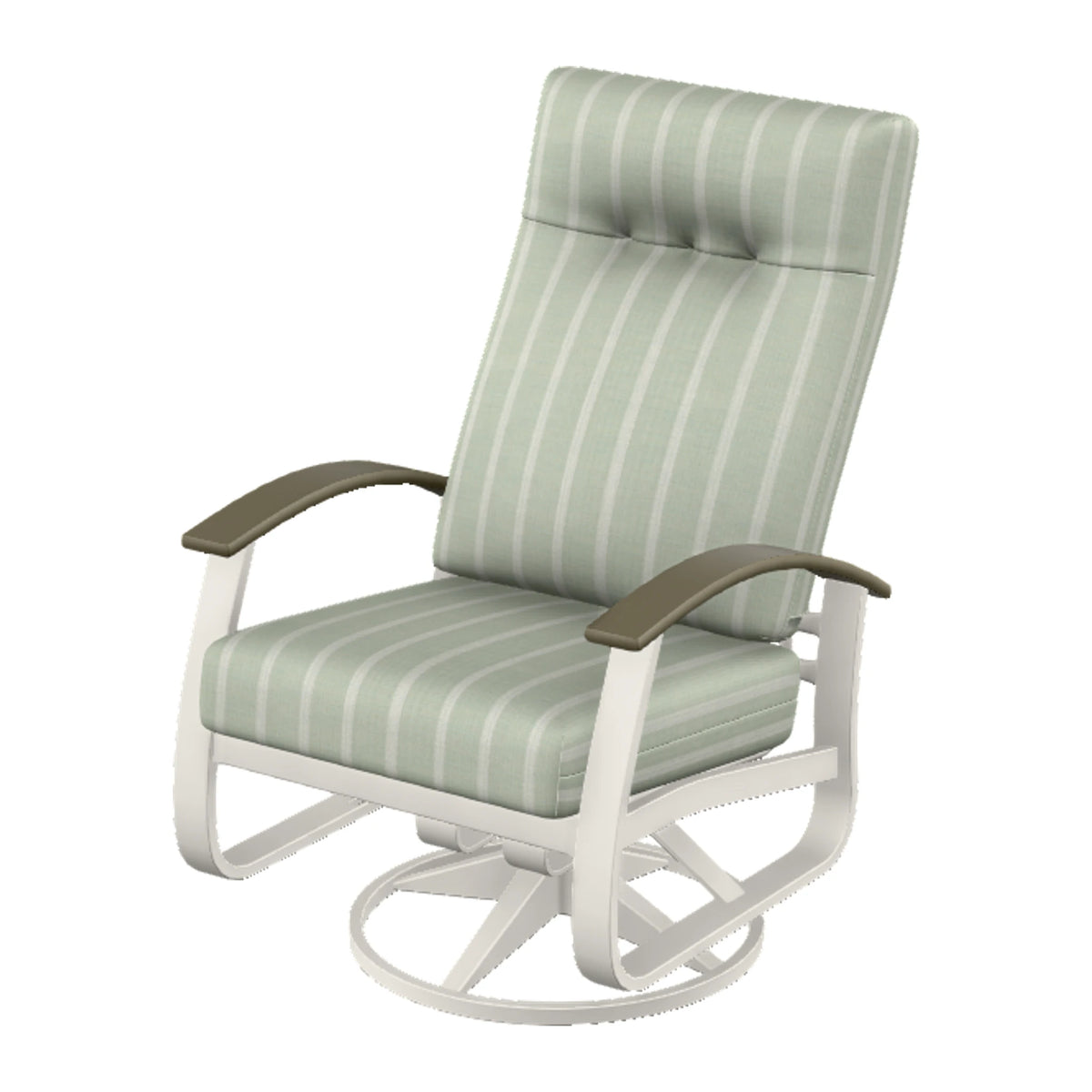Belle Isle Cushion Supreme Height Swivel Rocker — Snow PC / Beachwood Accents