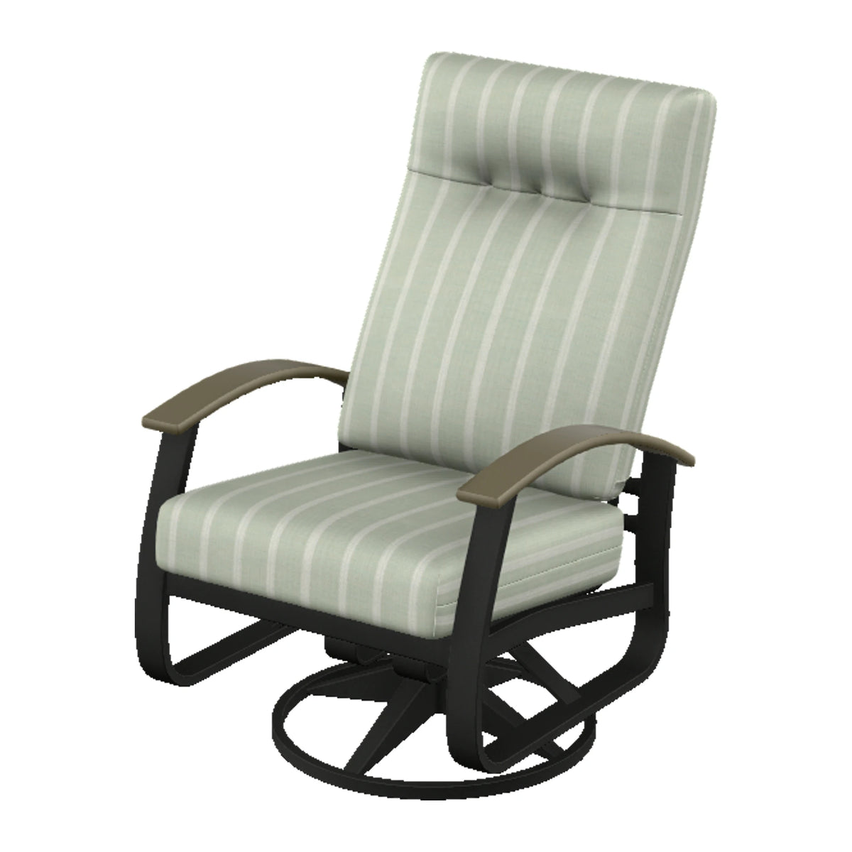 Belle Isle Cushion Supreme Height Swivel Rocker — Black PC / Beachwood Accents