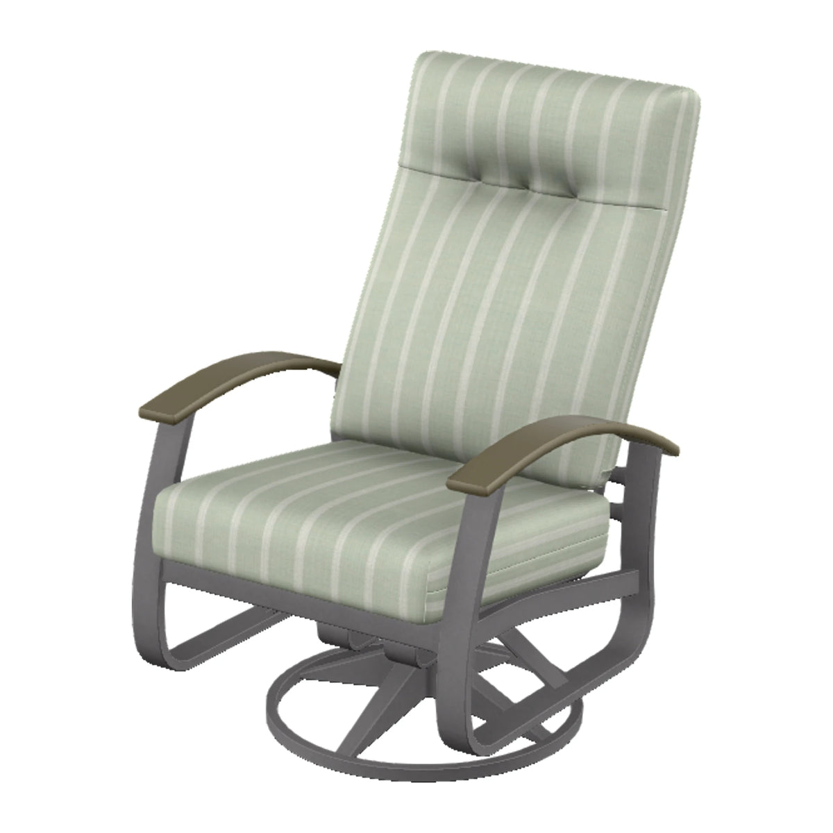 Belle Isle Cushion Supreme Height Swivel Rocker — Graphite Txt PC / Beachwood Accents