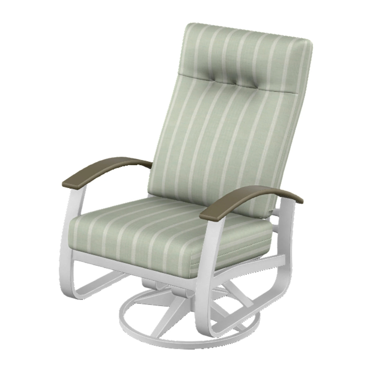 Belle Isle Cushion Supreme Height Swivel Rocker — White Txt PC / Beachwood Accents
