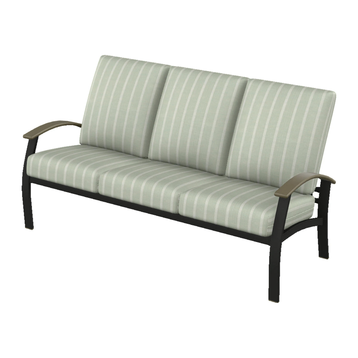 Belle Isle Cushion Sofa — Black PC / Beachwood Accents