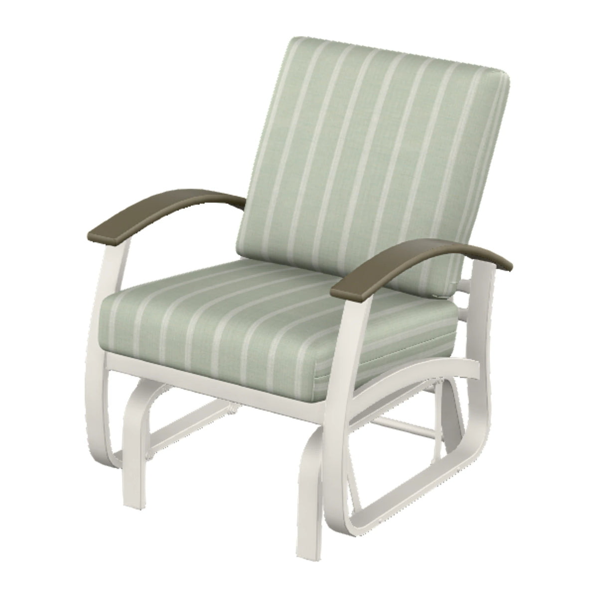 Belle Isle Cushion Single-Seat Glider — Snow PC / Beachwood Accents