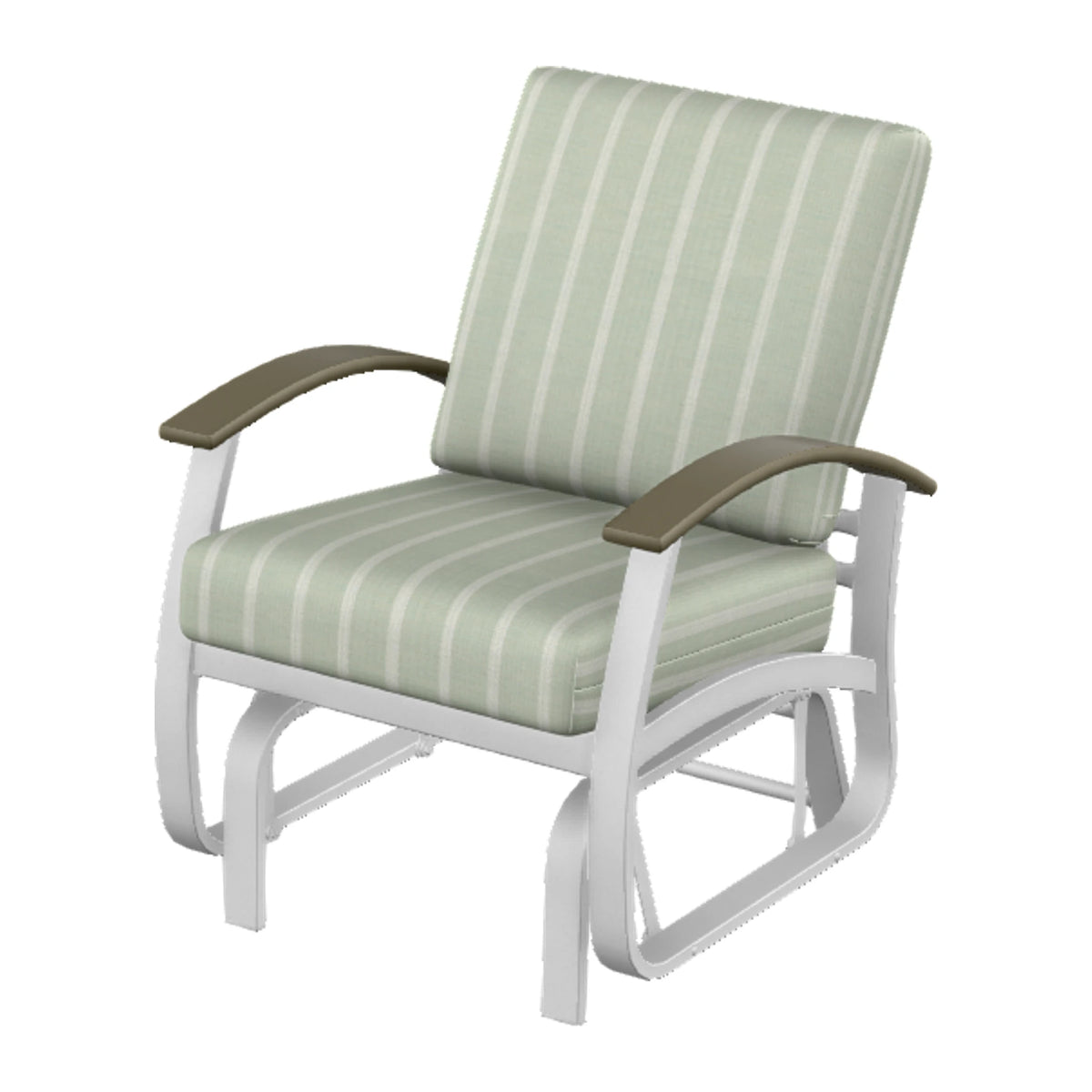 Belle Isle Cushion Single-Seat Glider — White Txt PC / Beachwood Accents