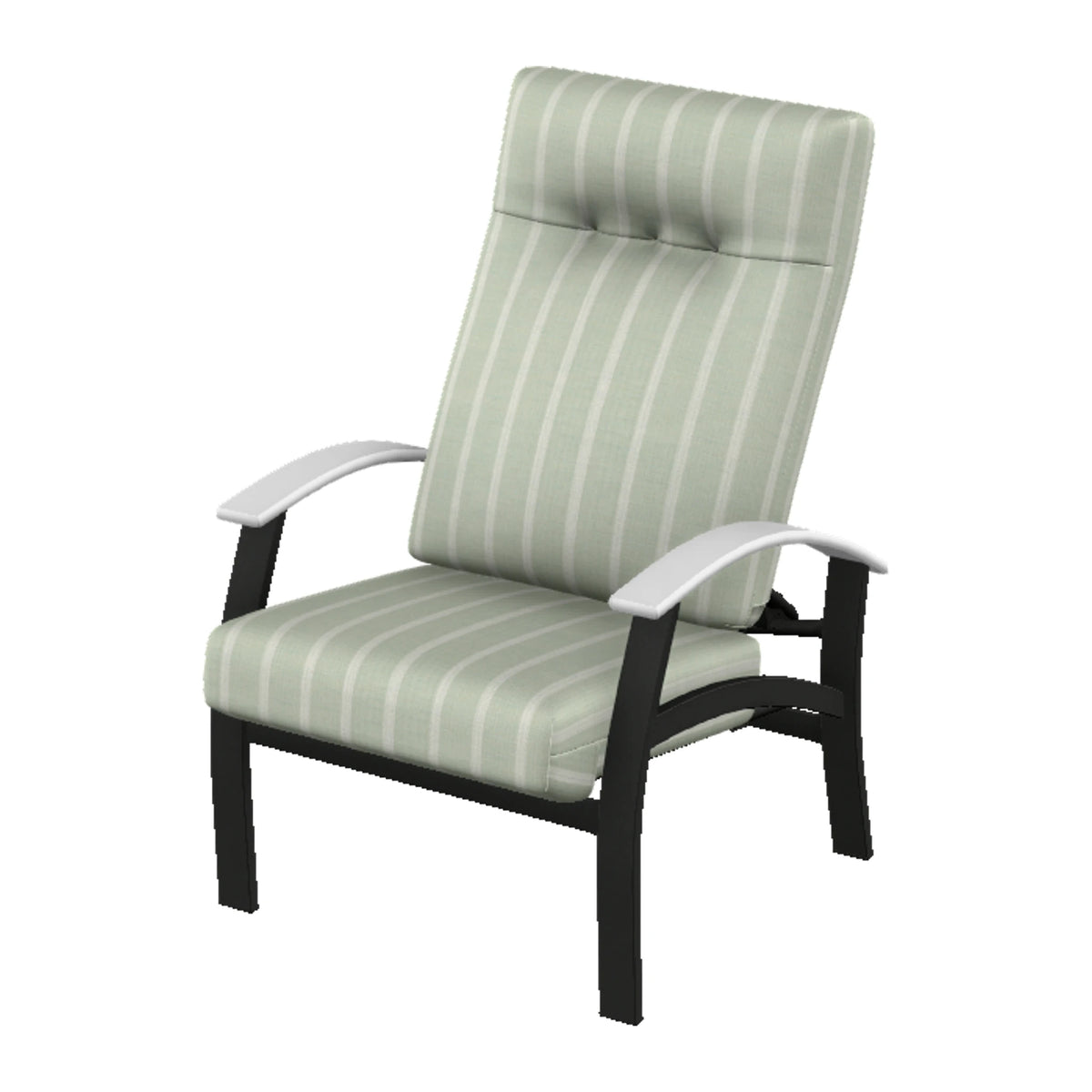 Belle Isle Cushion Supreme Height Adjustable Armchair — Black PC / Snow Accents