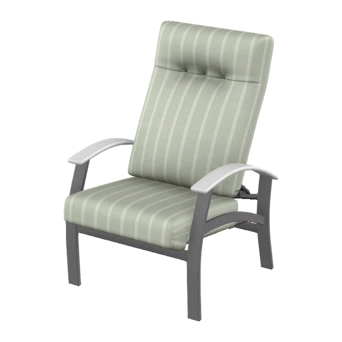 Belle Isle Cushion Supreme Height Adjustable Armchair — Graphite Txt PC / Snow Accents