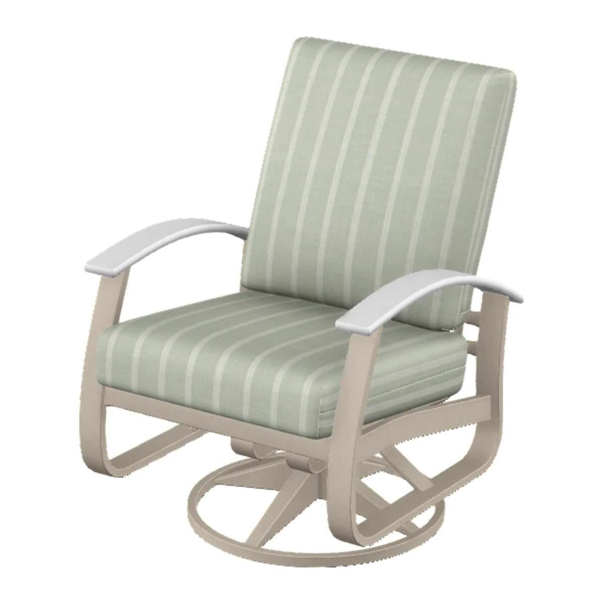 Belle Isle Cushion Swivel Rocker — Desert Sand PC / Snow Accents