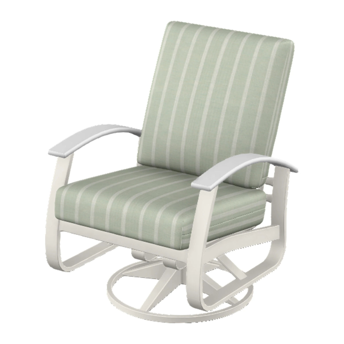 Belle Isle Cushion Swivel Rocker — Snow PC / Snow Accents