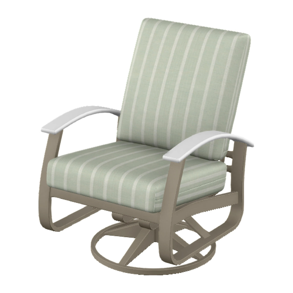Belle Isle Cushion Swivel Rocker — Storm PC / Snow Accents