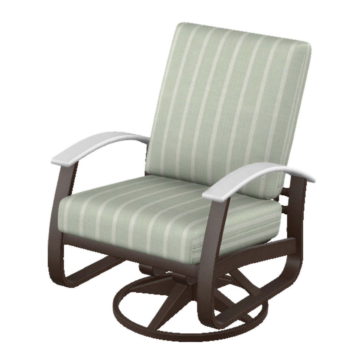 Belle Isle Cushion Swivel Rocker — Kona PC / Snow Accents