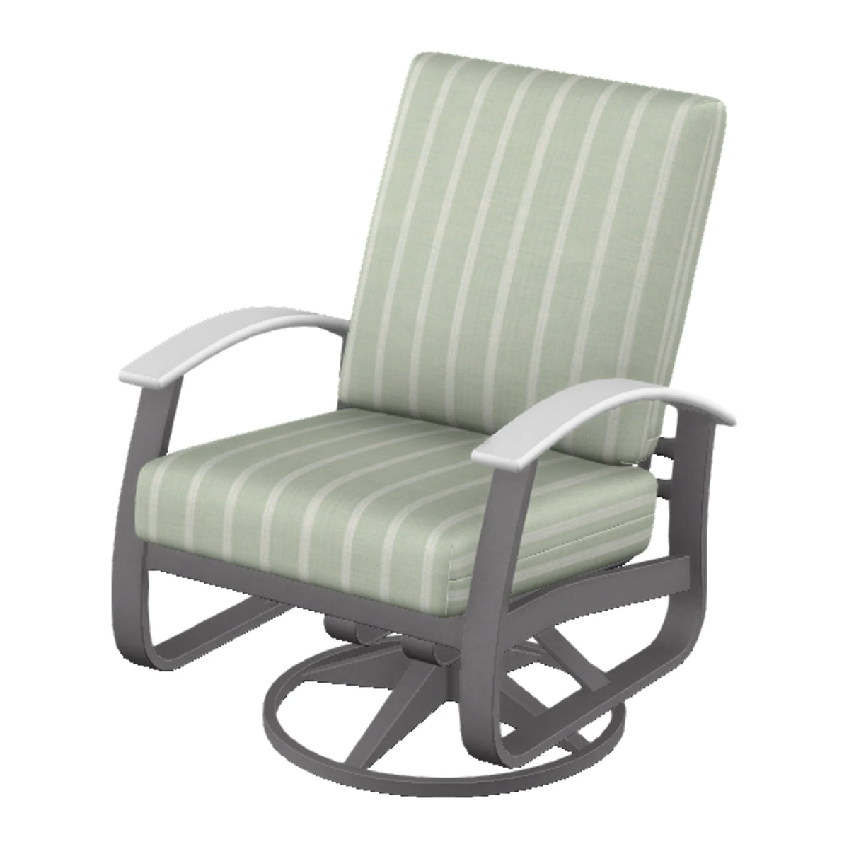 Belle Isle Cushion Swivel Rocker — Graphite Txt PC / Snow Accents
