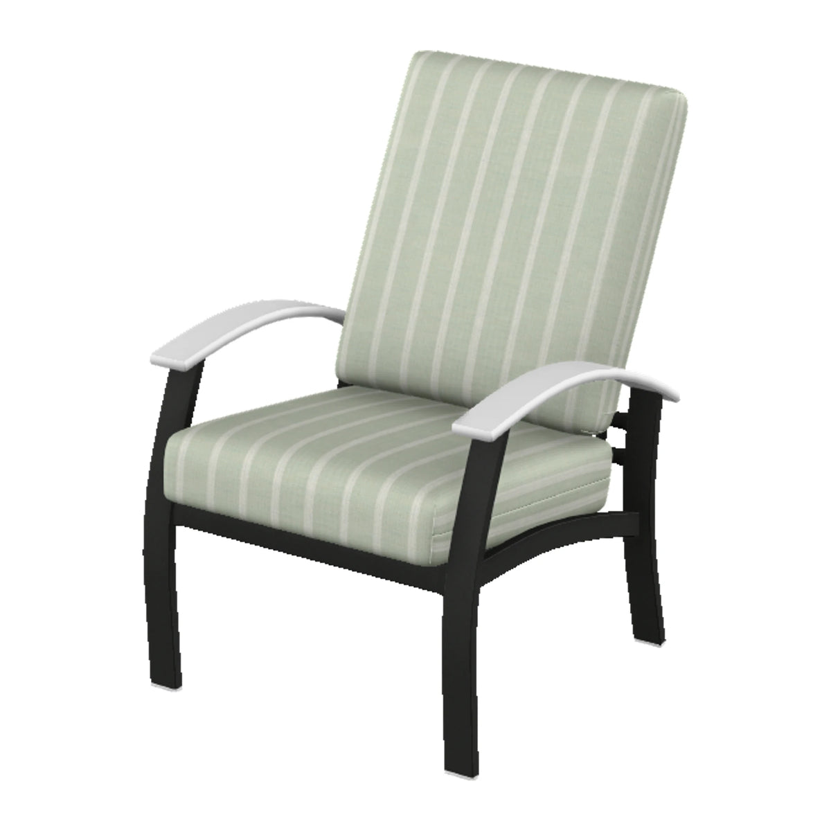 Belle Isle Cushion Armchair — Black PC / Snow Accents