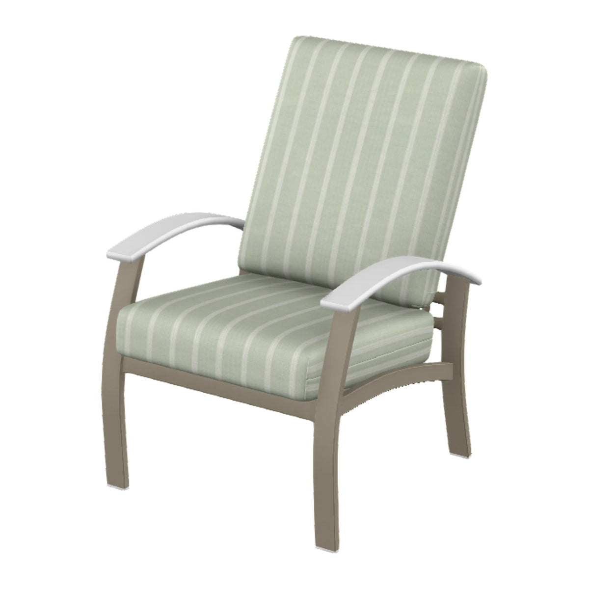 Belle Isle Cushion Armchair — Storm PC / Snow Accents