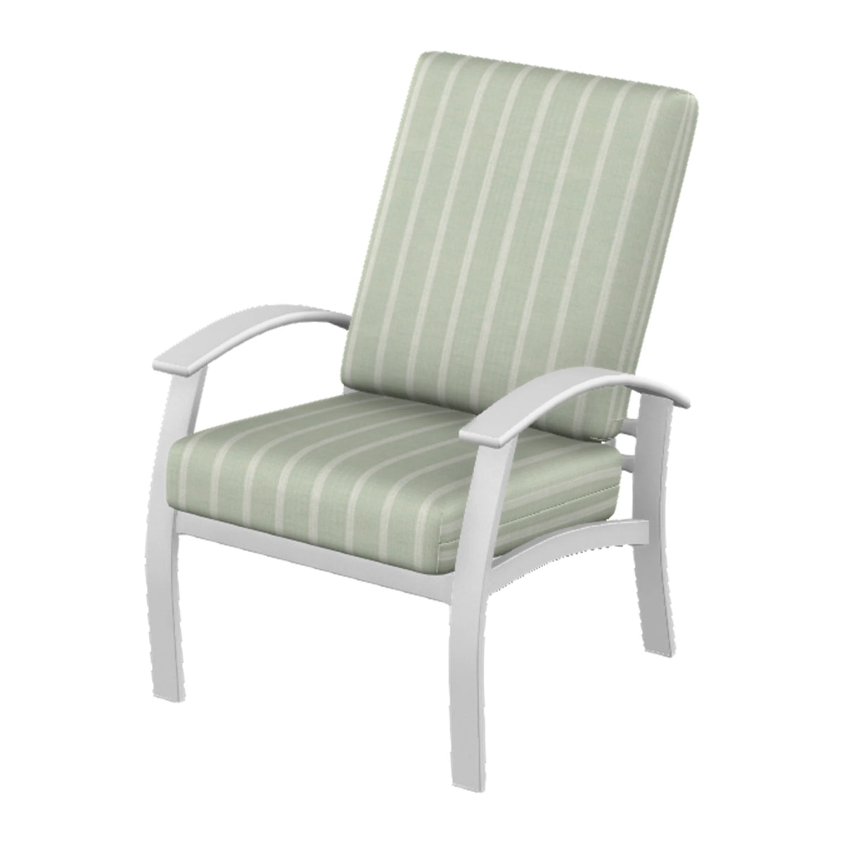 Belle Isle Cushion Armchair — White Txt PC / Snow Accents