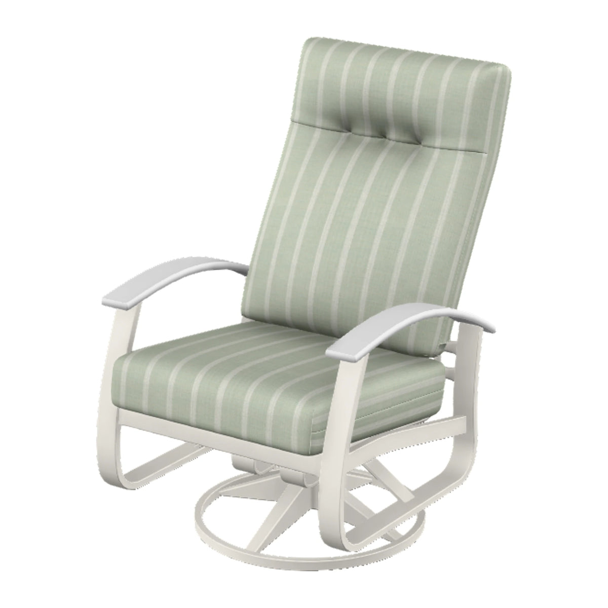 Belle Isle Cushion Supreme Height Swivel Rocker — Snow PC / Snow Accents