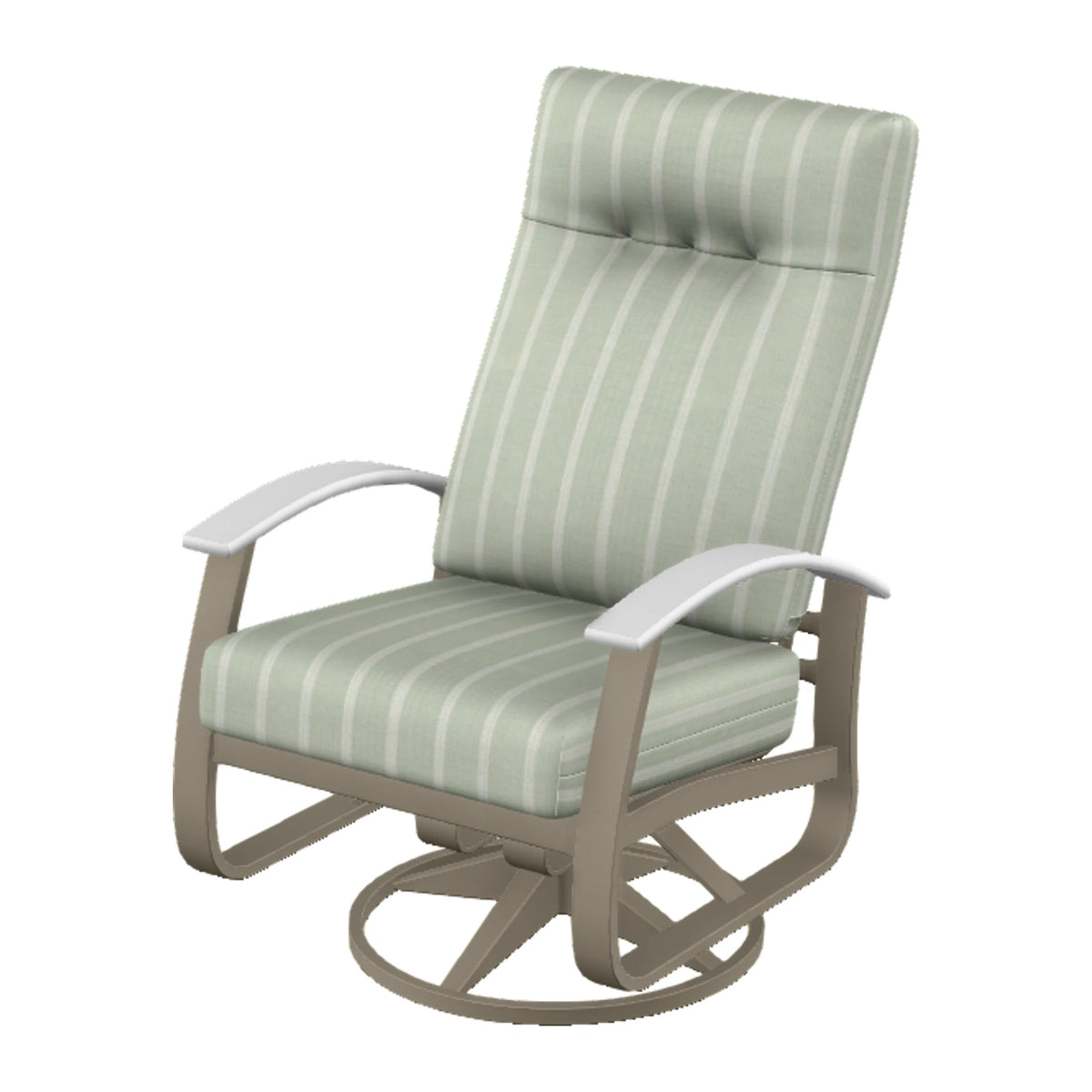 Belle Isle Cushion Supreme Height Swivel Rocker — Storm PC / Snow Accents