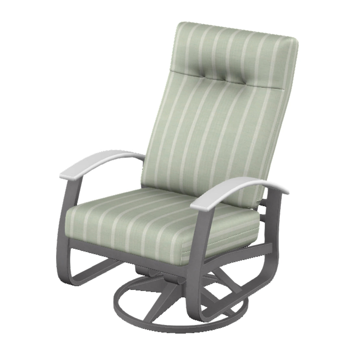 Belle Isle Cushion Supreme Height Swivel Rocker — Graphite Txt PC / Snow Accents