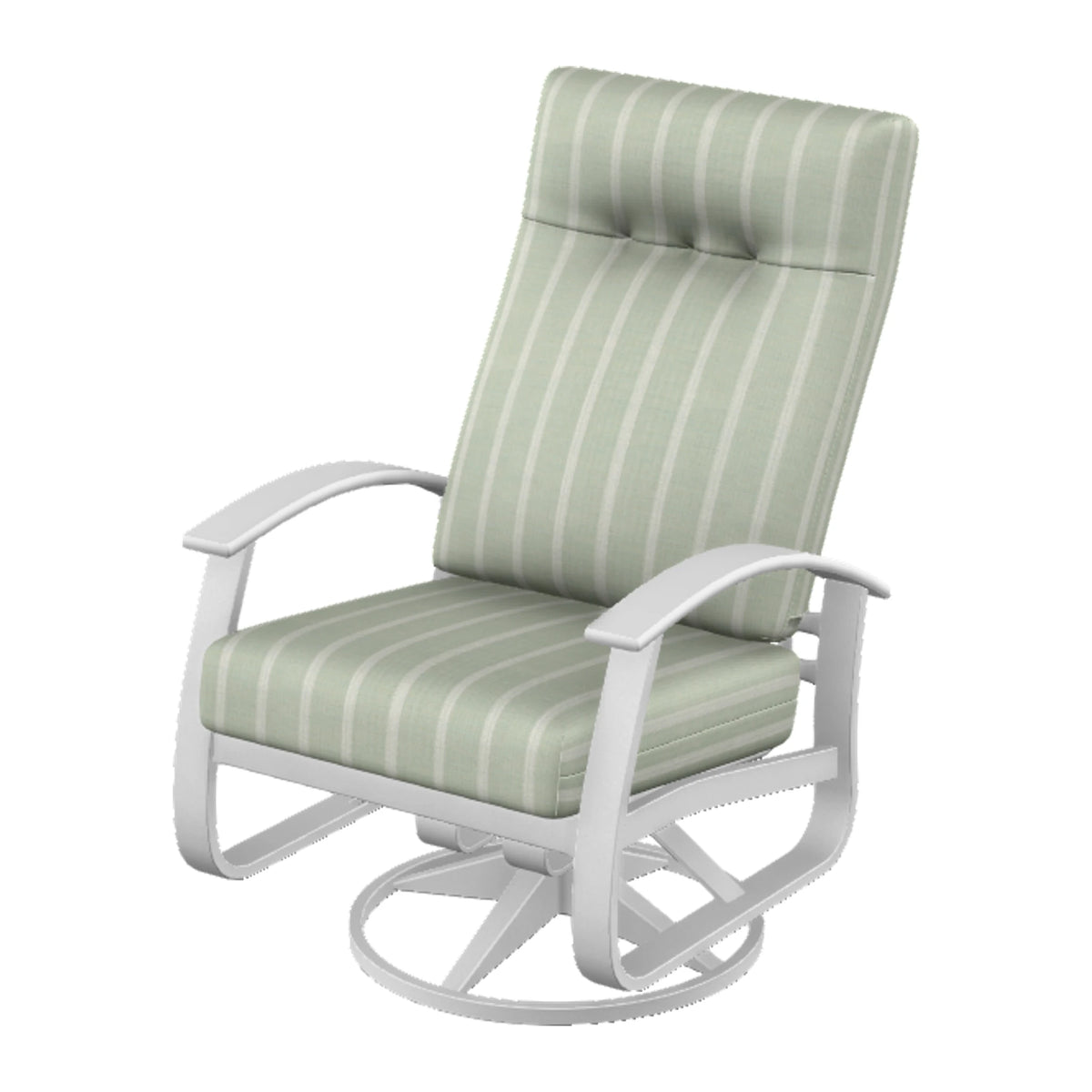 Belle Isle Cushion Supreme Height Swivel Rocker — White Txt PC / Snow Accents