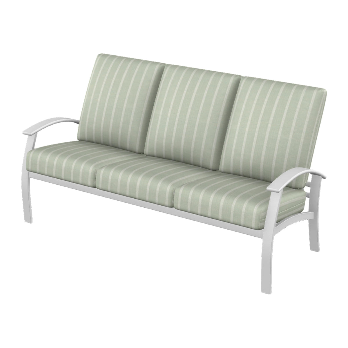 Belle Isle Cushion Sofa — White Txt PC / Snow Accents