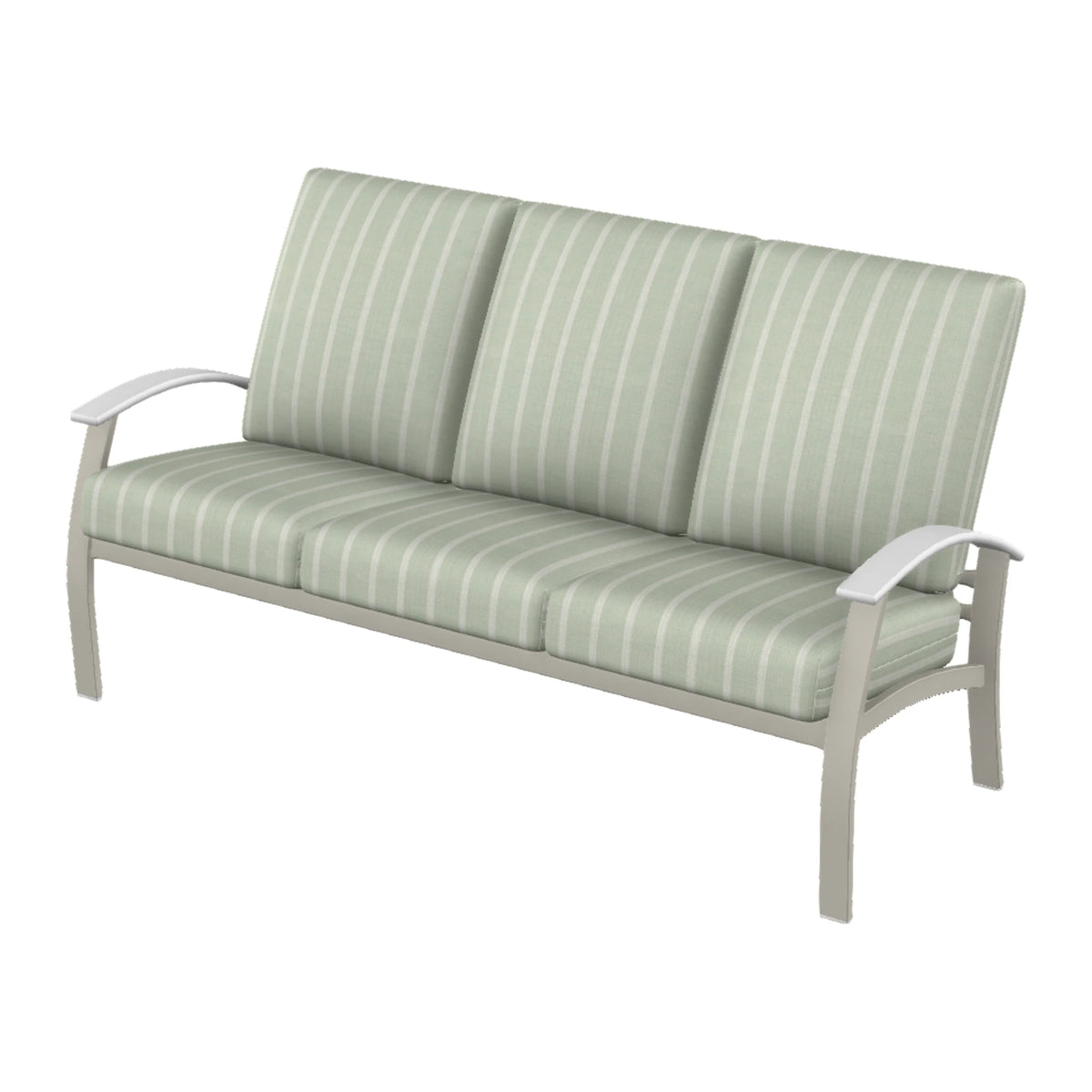 Belle Isle Cushion Sofa — Warm Grey PC / Snow Accents