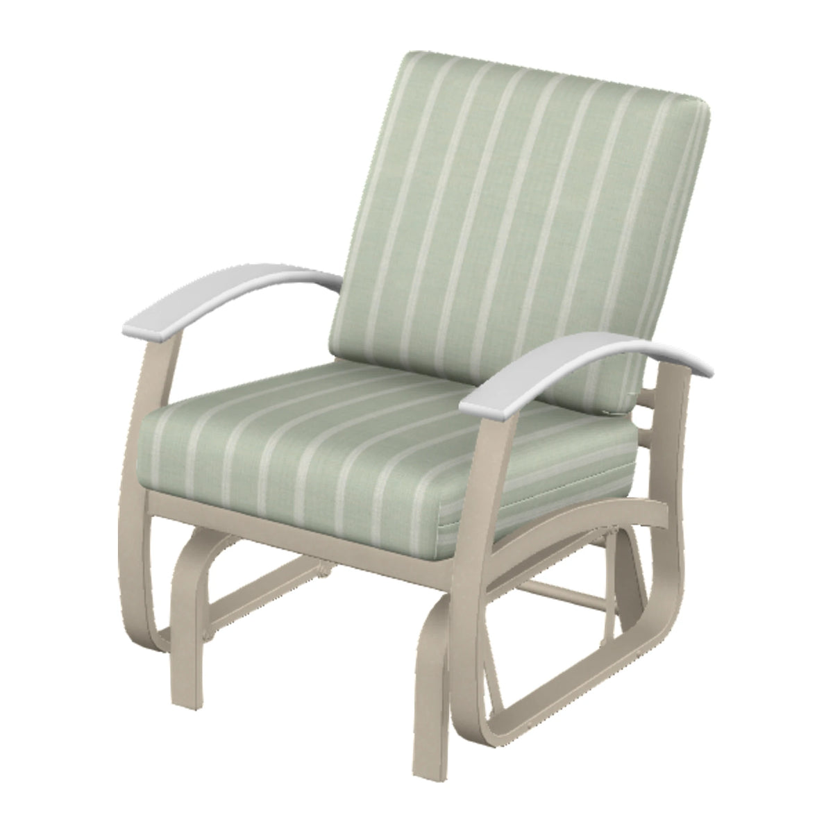 Belle Isle Cushion Single-Seat Glider — Desert Sand PC / Snow Accents